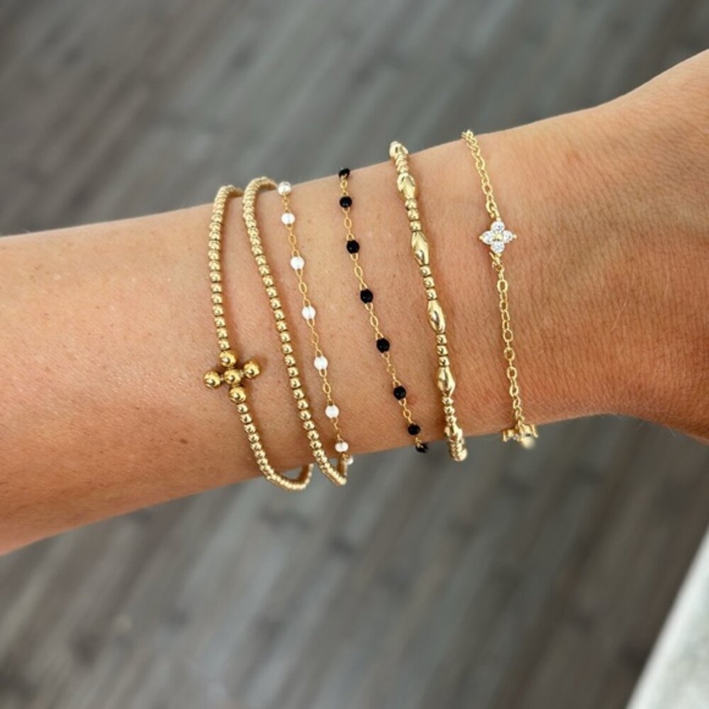The Elsie sterling silver plated gold Dainty adjustable bracelet delicate